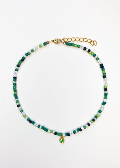 Birthstone Seed Bead Necklace (August)