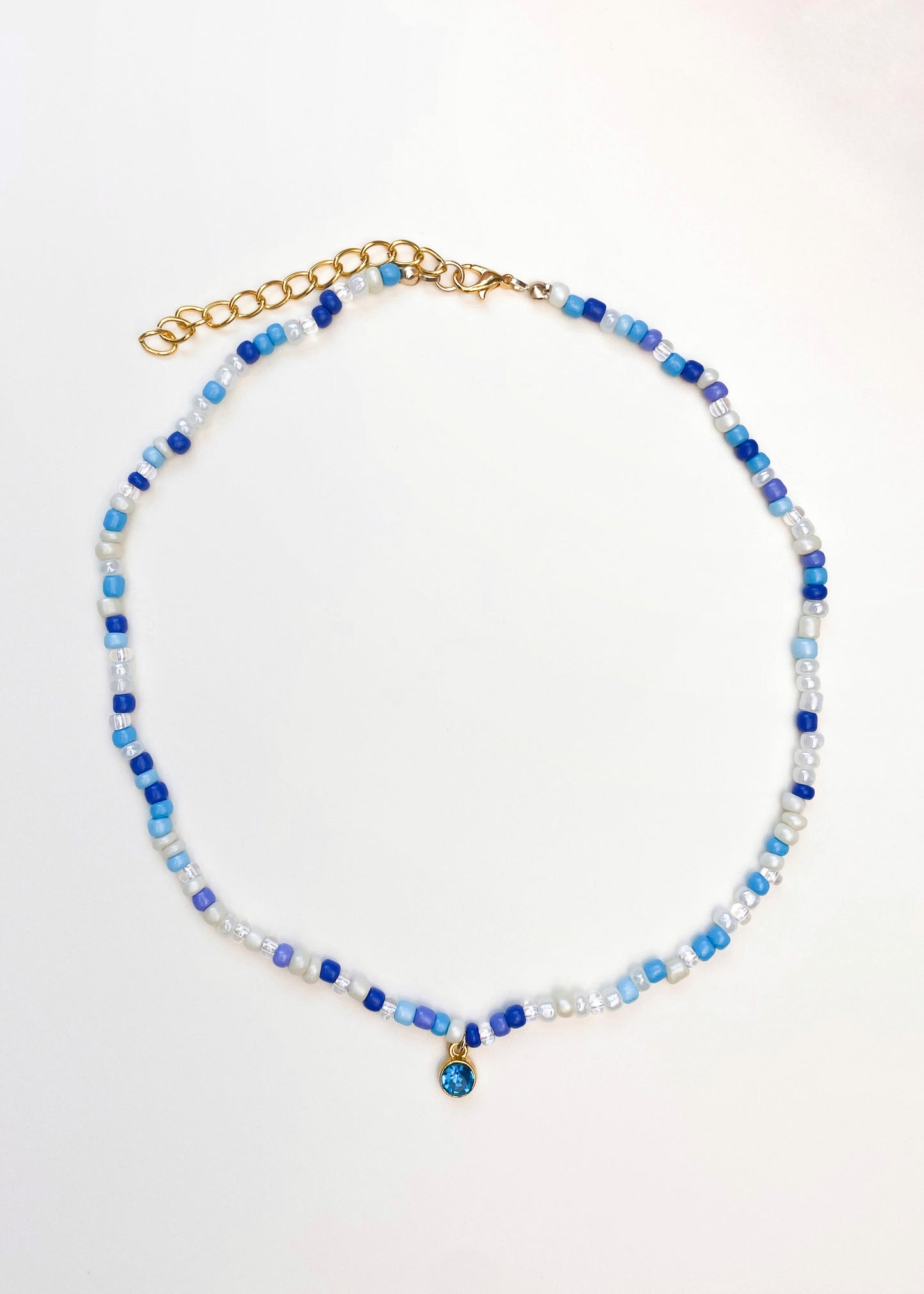 Birthstone Seed Bead Necklace (December)