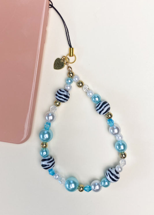 Icy Striped Phone Charm Wristlet