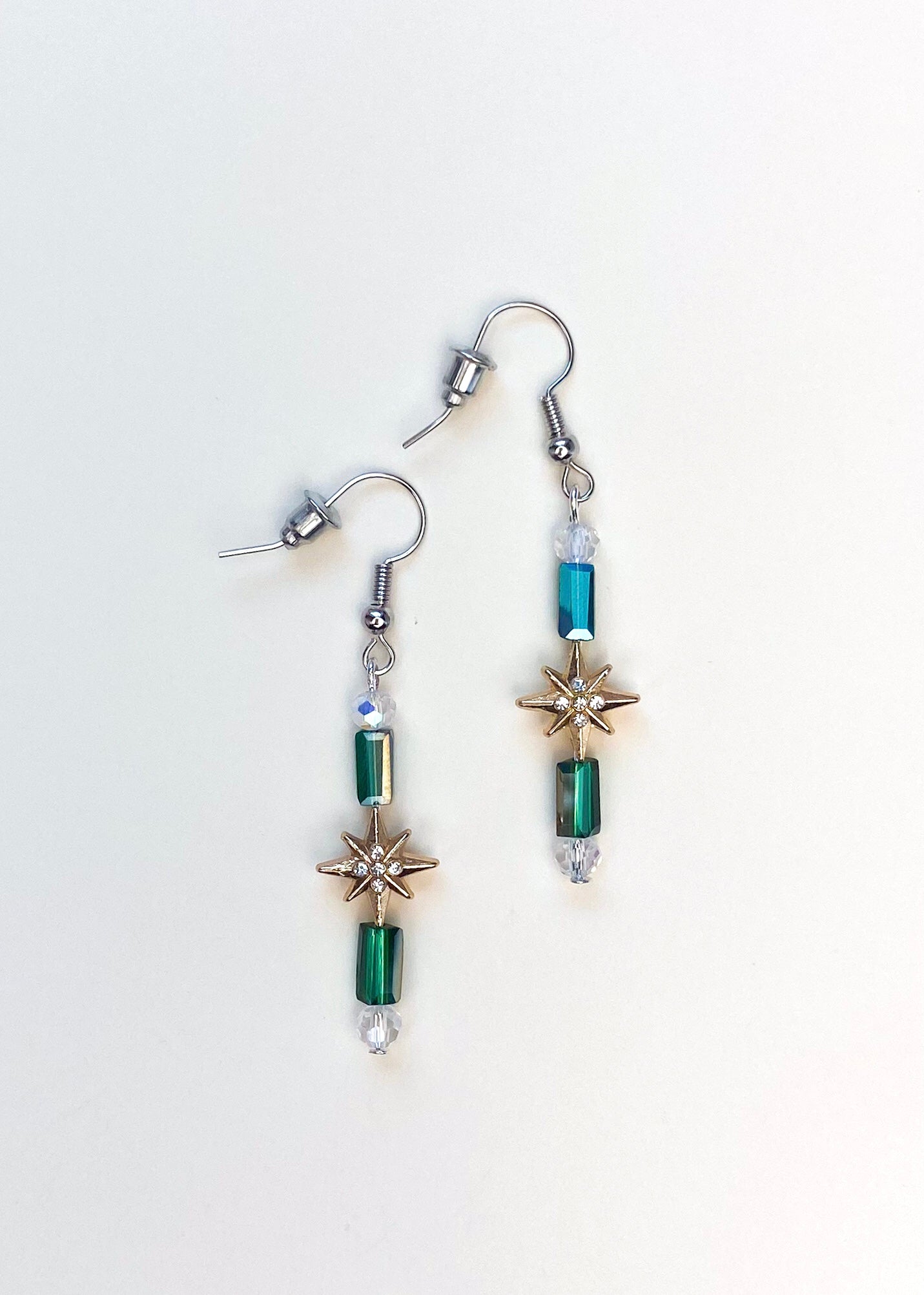 Golden Emerald Earrings