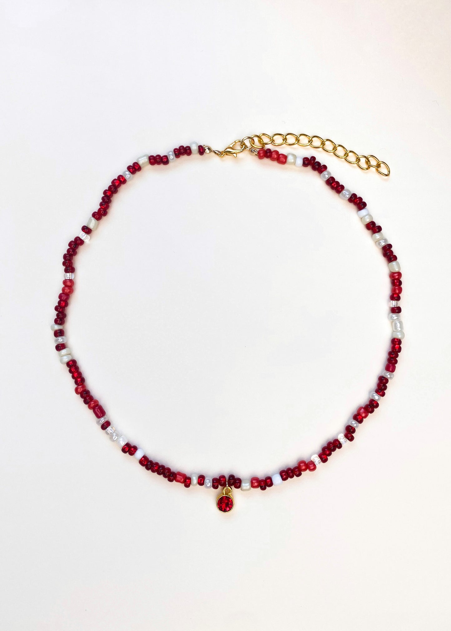 Birthstone Seed Bead Necklace (January)