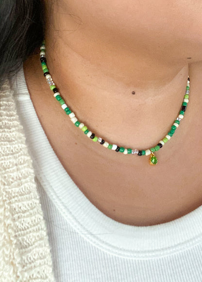 Birthstone Seed Bead Necklace (August)