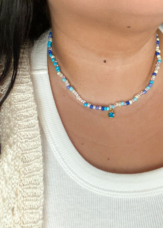 Birthstone Seed Bead Necklace (December)