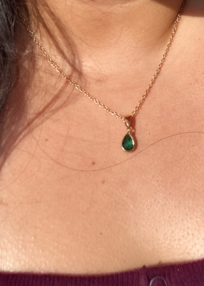 Emerald Teardrop Pendant