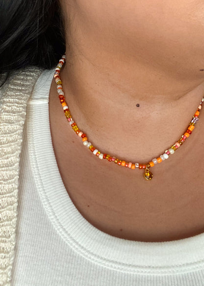 Birthstone Seed Bead Necklace (November)