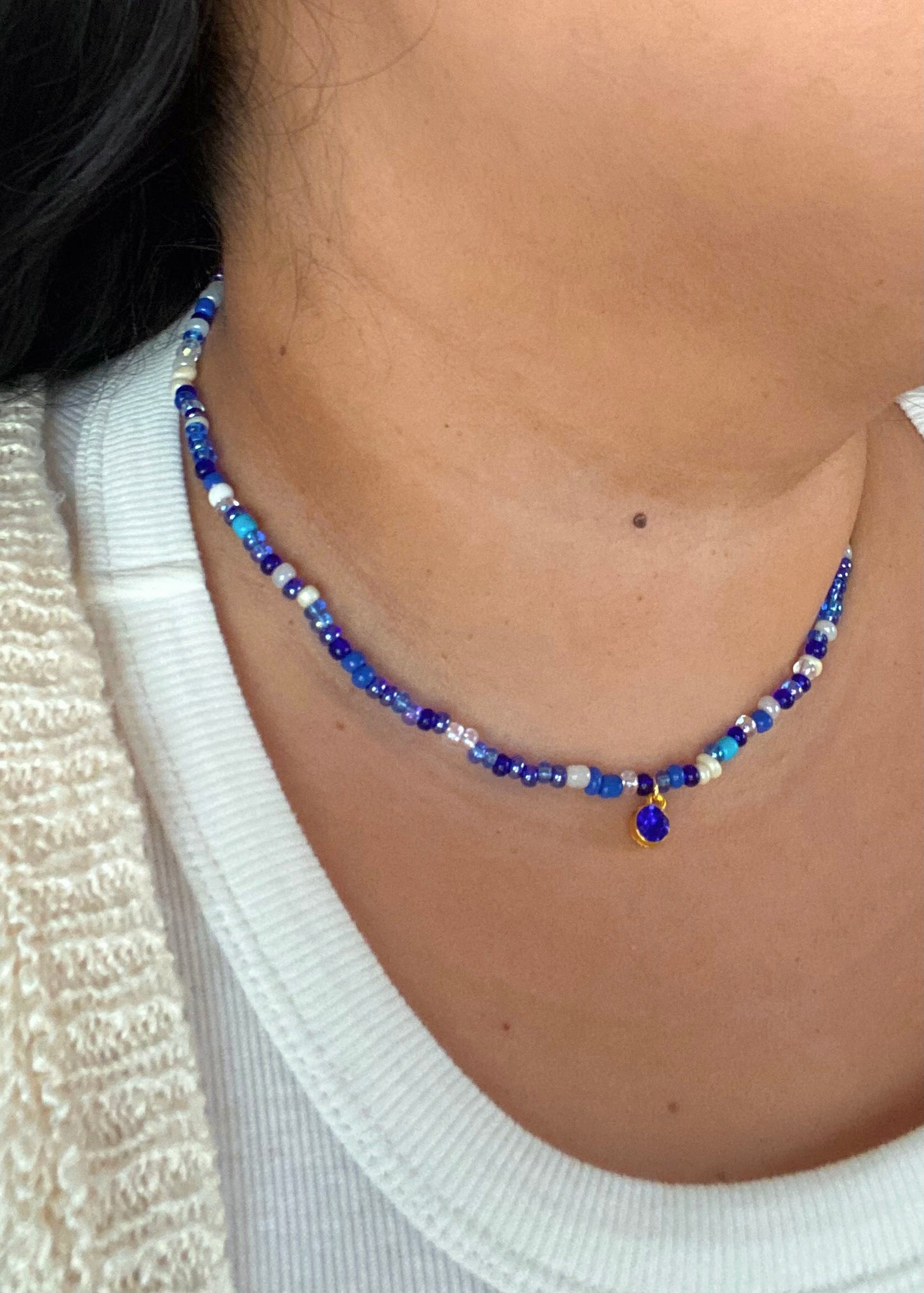 Birthstone Seed Bead Necklace (September)