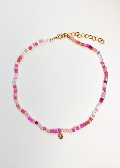 Birthstone Seed Bead Necklace (October)