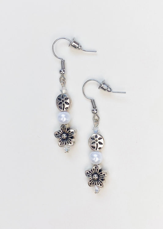 Silver Flower Earrings